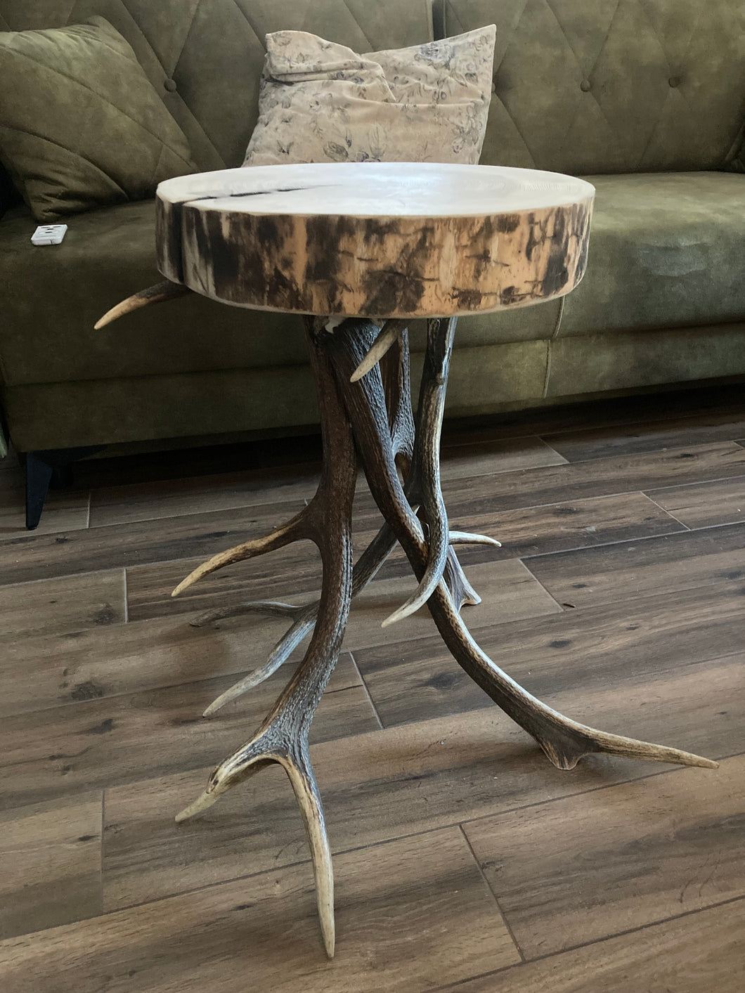 Hunting coffee table, ash, diameter 73/67cm