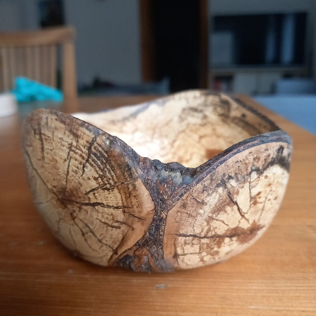 Bowl, zebra birch, diameter 11 cm