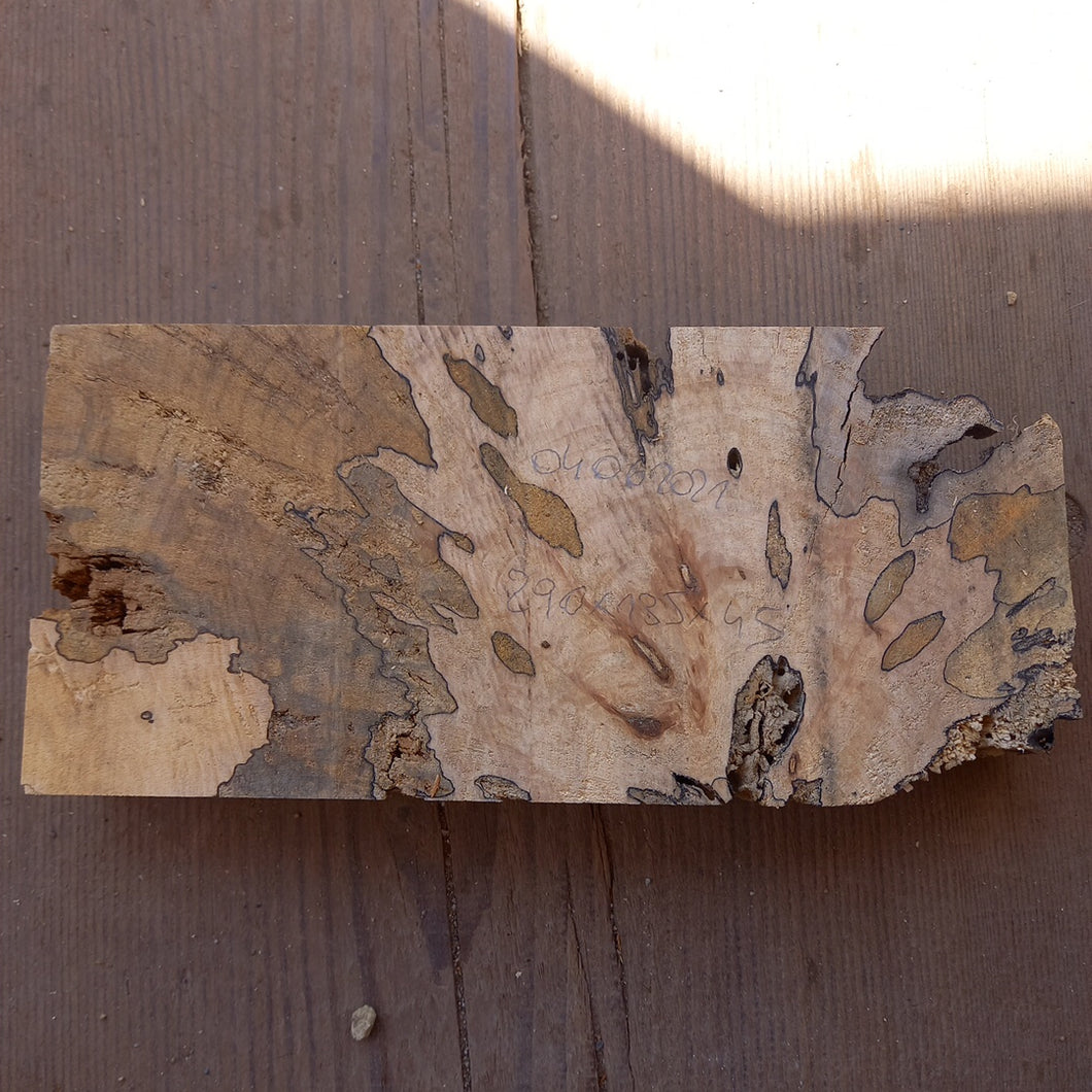 Gedämpfte Buche (Holz) 290x135x45 mm, Holz zum Stabilisieren und Drechseln 04062021