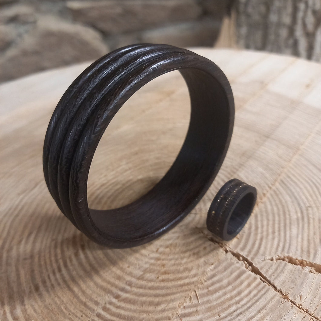 Wenge bracelet and ring