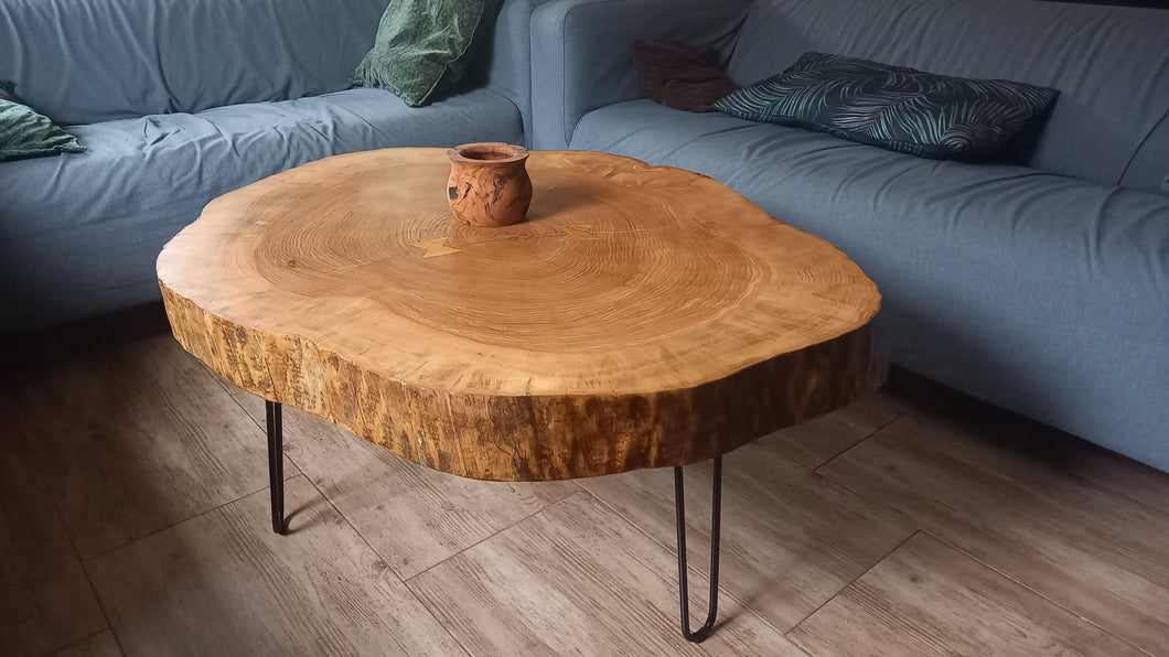 Stolik kawowy, jesion, śr. 105 cm
